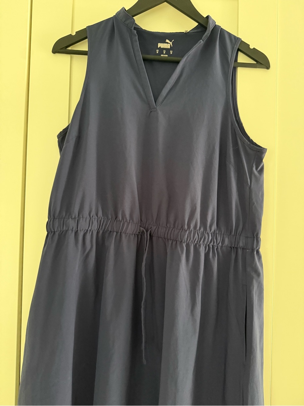 Puma Navy Sleeveless V-Neck Drawstring Waist Dress